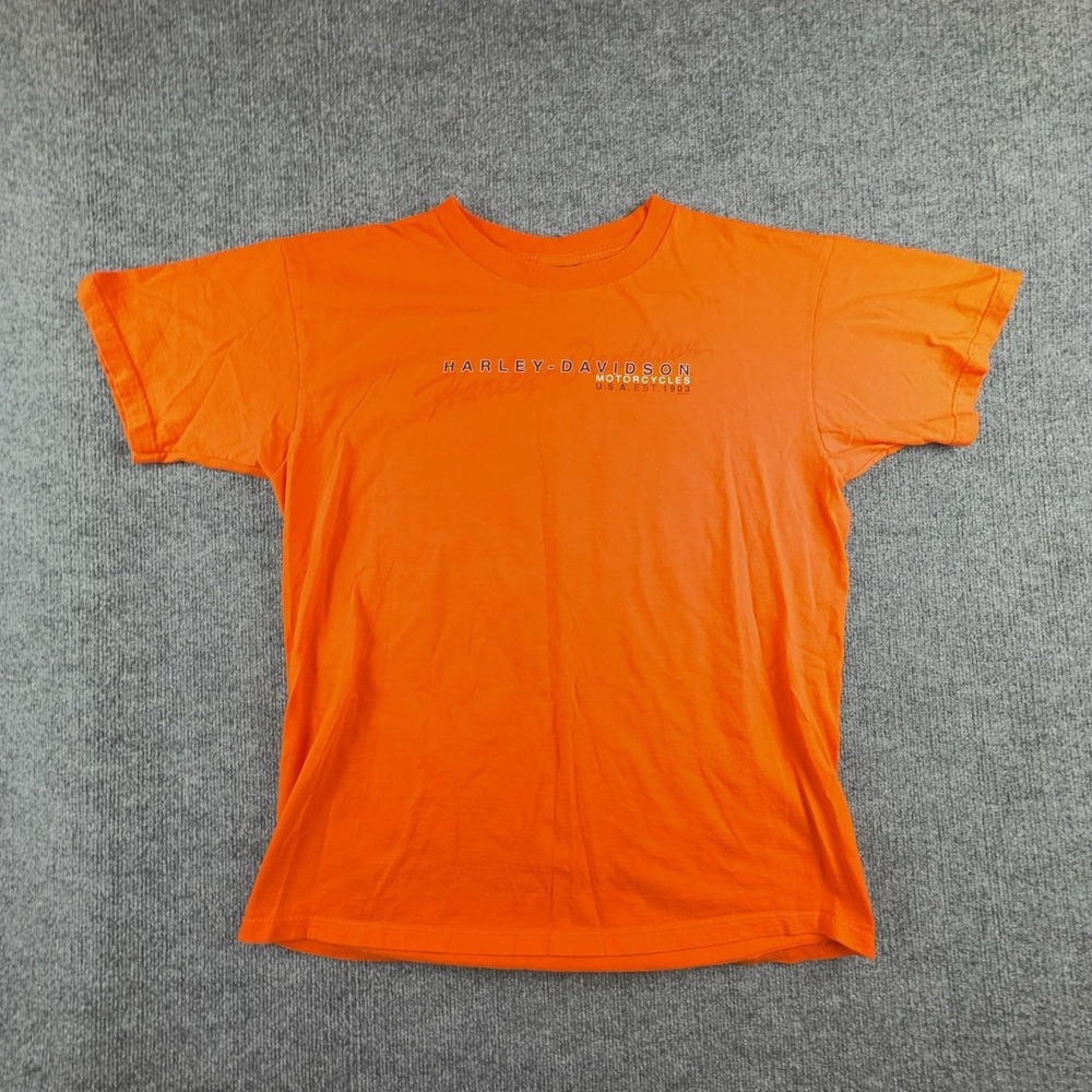 Vintage Harley-Davidson Shirt Mens XL Orange St Paul Minnesota Graphic Tee